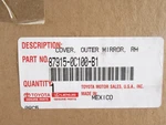 Genuine Oem Toyota 87915-0C100-B1 Passenger Rh Side Mirror Cover Silver. Fixed Price $101.89.