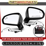 2PCS Front Power Mirror For Volkswagen Taos 2022-2024 W/ Blind Spot Detection. Fixed Price $387.48.