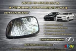 08-15 Lexus Es Is Oem Rh Side Mirror Glass Auto Dim Original 87931-33760 S1 50. Fixed Price $111.59.