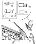 Genuine Mopar Outside Rear-view Mirror Left 68595451AA. Fixed Price $169.05.