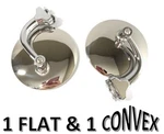 Pair 4" Stainless Peep Mirrors - One Flat, Convex Ford Chevy Mopar Mg. Fixed Price $54.99.