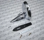 1963-1967 Buick Chrome Outside Rear View Mirror. Tri-shield W/ Gasket & Hardware. Fixed Price $93.50.