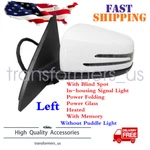 Fits Mercedes GLA250 GLA45 13-20 White Left Driver Side Mirror With Blind Spot. Fixed Price $75.99.