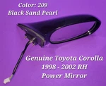 98 99 2000 01 02 Toyota Corolla Right Rh Passenger Door Power Mirror Black 209. Fixed Price $64.98.