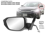 For Side Mirror Power Heated 2016-2021 Honda Civic Sedan Coupe Driver Left. Fixed Price $63.21.