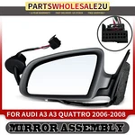 Driver Left Side Black Powered Heated Mirror For Audi A3 Quattro 2006-2008. Fixed Price $63.99.