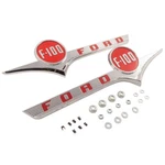 Hood Side Emblem Ford F-100 Red Painted Pair 1956. Fixed Price $117.99.
