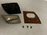 1965 - 1966 Cadillac Lh Outside Mirror Remote Knob Bezel W/ Seal & Backing Plate. Fixed Price $49.99.