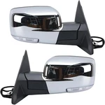 Pair Side Mirror For 13-19 Ram 1500 Chrome Power Fold Heated Temper Sensor Lh+rh. Fixed Price $259.99.