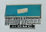 Nos 1973-1975 Gmc Rally Wagon Front Fender Emblem 3981440 Series G1-3 G10-30. Fixed Price $225.00.