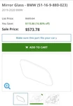 Original New Bmw G20 G80 51165A07B75 Left Driver Side Mirror Glass 330I M340I Oe. Fixed Price $129.99.