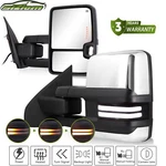 Pair Chrome Switchback Heated Tow Mirrors For 2014-19 Chevy Silverado Gmc Sierra. Fixed Price $178.99.