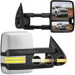 Sanooer Switchback Towing Mirrors Painted Black Light Compatible With 2003-2007. Fixed Price $373.63.