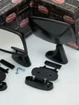 GAM154/5A - Genuine Tex Pair Door Mirrors Black Flat Glass M68990E/1E Mg, Tr,. Fixed Price $110.00.