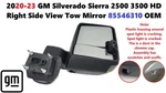 2020-23 Gm Silverado Sierra 2500 3500 Hd Right Side View Tow Mirror 85546310. Fixed Price $400.00.