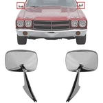 Side View Door Mirror Set Chrome For 70-72 Chevrolet Chevelle Camino Monte. Fixed Price $146.29.