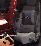 Olympic 4X4 Products 117-124 Safari Mirror, Textured Black. Fixed Price $40.00.