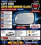 1996-07 Lexus Ls Es Oem Left Side Original Auto Dim Mirror Glass 776945 S1. Fixed Price $99.99.