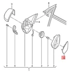 Vw Beetle Mirror Glass Convex Heated With Carrier Plate 5C5857522N. Fixed Price $121.91.