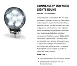 Federal Signal COM750-RND Commander White Round Led Work Light New. Fixed Price $64.95.