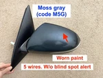 2016 Kia Optima Driver Side Left Mirror Moss Gray 87610-D4650 5WIRES. Fixed Price $69.00.