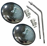 Pair Of Vw Chromed Side Mirror View Type T2 Microbus Deluxe Transporter. Fixed Price $581.32.