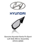 Genuine Hyundai Santa Fe Sport Left Side Mirror Assembly 87610-4Z005. Fixed Price $280.94.