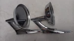 ** (2) Vtg Retro Round Ribbed Yankee Ford Chrome Side View Mirrors Rat Hot Rod. Fixed Price $109.00.