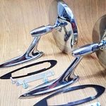 Universal Classic Car Chrome Alloy Round Fender/door Side Mirrors Pair.. Fixed Price $129.89.
