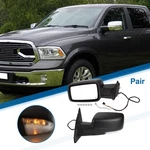 Tow Mirrors For Dodge Ram 1500 2009-2018 With Temperature Sensor Black 1PAIR. Fixed Price $363.99.