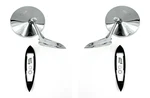Pair Chrome Round Bowtie Exterior Rear View Mirrors For 1963-64 Chevy Full Size. Fixed Price $102.99.