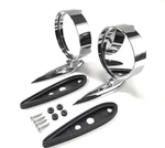 55 56 57 Chevy Yankee Tri-bar Chrome Outside Rear View Mirrors Pair New. Fixed Price $179.95.