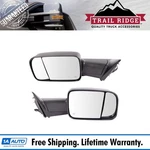 Trail Ridge Tow Mirror Power Folding Heated Signal Puddle Black Pair Set For Ram. Fixed Price $415.95.