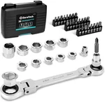 Duratech 12-IN-1 Flex-head Ratcheting Wrench Set &24-IN-1 Screwdriver 8-19MM. Fixed Price $39.99.